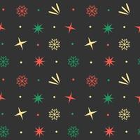 Christmas seamless pattern. Stars and snowflakes. Vector illustration of New Year ornament. Packaging paper and textile design.