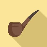 Tobacco smoke pipe icon flat vector. Old smoker vector