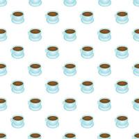 Coffee cup pattern, cartoon style vector