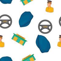 Taxi service pattern, cartoon style vector