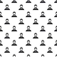 Man in a hat pattern, simple style vector