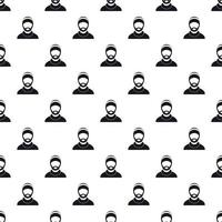 Man in a hat pattern, simple style vector