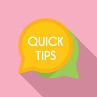 Info tip icon flat vector. Quick trick vector