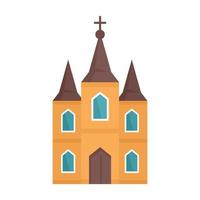 Europe church icon flat isolated vector