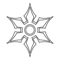 icono de shuriken, estilo de esquema vector