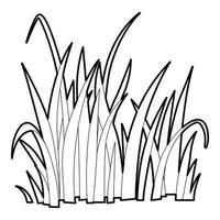 Grass icon, outline style vector