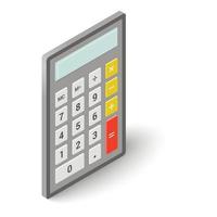 Calculator icon, isometric style vector