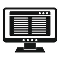 Newspaper monitor icon simple vector. Computer pc vector