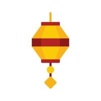 Painting chinese lantern icon flat isolated vector