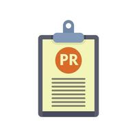 Pr clipboard icon flat isolated vector