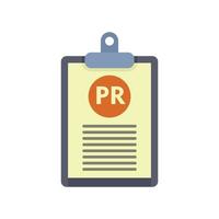 Pr clipboard icon flat isolated vector