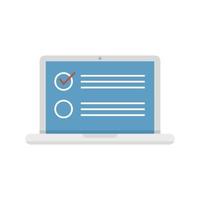 Sociology laptop icon flat isolated vector