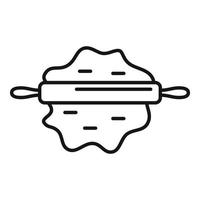 Dough icon outline vector. Pizza bread vector