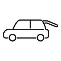 Open car backdoor icon outline vector. Auto service vector