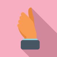 Small thumb up icon flat vector. Arm gesture vector