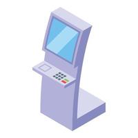 atm icono de pantalla táctil vector isométrico. sistema telefónico