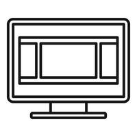 Fast video edit icon outline vector. Cinema film vector