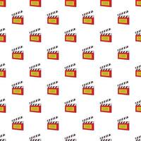 Clapperboard pattern, cartoon style vector