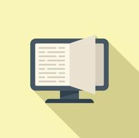 Online read book icon flat vector. Class study vector