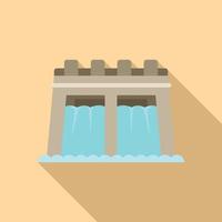 Nature source icon flat vector. Hydro plant vector