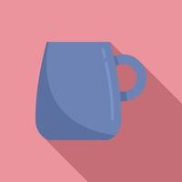 vector plano de icono de taza de cafetería. taza caliente