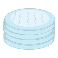 Cotton disc icon, cartoon style vector