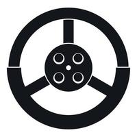 Steering wheel icon, simple style vector