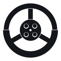 Steering wheel icon, simple style vector