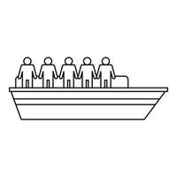 People on ship icon, outline style vector