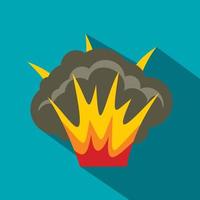 Projectile explosion icon, flat style vector