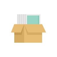 Windows installation box icon flat isolated vector