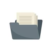 Open folder documents icon flat isolated vector