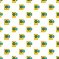 Yellow washing machine pattern, cartoon style vector