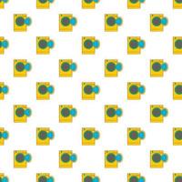 Yellow washing machine pattern, cartoon style vector