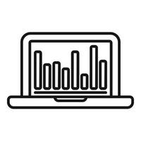 Laptop market chart icon outline vector. Segment target vector