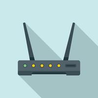 Wlan modem icon flat vector. Wifi internet vector