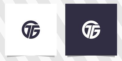 diseño de logotipo letra tg gt vector