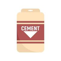 Cement sack icon flat isolated vector