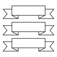 Plain ribbons icon, outline style vector