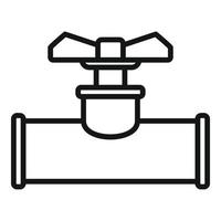 Round faucet icon outline vector. Water pipeline vector