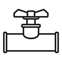 Round faucet icon outline vector. Water pipeline vector