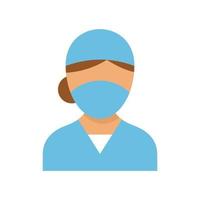 Woman nurse icon flat isolated vector