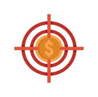 Mission money target icon flat isolated vector