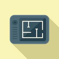 Tablet redesign icon flat vector. Web page vector