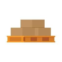 Stones on pallet icon flat isolated vector