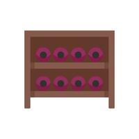 botellas de vino caja icono plano aislado vector