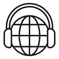 Global communication icon outline vector. Audio message vector