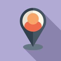 Database location icon flat vector. Crm data vector