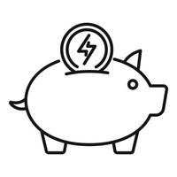 Save piggy bank icon outline vector. Smart consumption vector