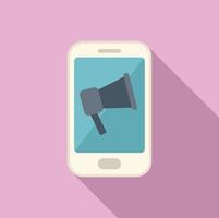 Phone customer database icon flat vector. Crm data vector